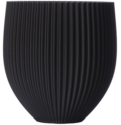 3D Vase Orchideentopf/Übertopf/Kräutertopf Greta Standard | nachhaltig | wasserdicht (Schwarz) von 3D Vase