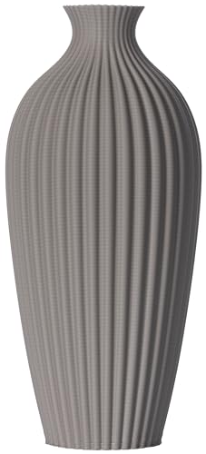 Blumenvase/Dekovase Saskia S 16 cm für Schnitt-/ Trockenblumen | nachhaltig | wasserdicht | Pampasgras (Hellgrau) von 3D Vase