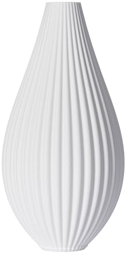 Blumenvase/Dekovase Sina M 20 cm für Schnitt-/ Trockenblumen | nachhaltig | wasserdicht | Pampasgras (Weiß) von 3D Vase