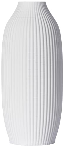 Blumenvase/Dekovase Stella S 16 cm für Schnitt-/ Trockenblumen | nachhaltig | wasserdicht | Pampasgras (Weiß) von 3D Vase