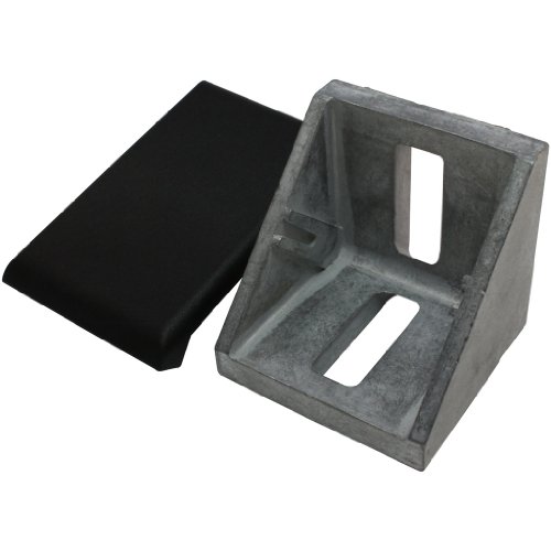 10 x Set Winkel und Abdeckkappe 40, 40x40x40 mm M8 Nut 8 Zink blank von 3D24