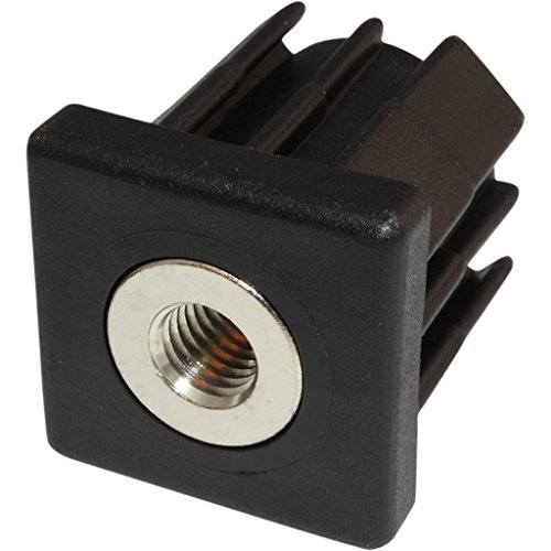 3D24_eu Gewindestopfen Einsteckbuchse M16 für Vierkantrohr 40 x 40 x 2,0 mm - NÜSSE - 1 Stück - PA, Messing, Schwarz, vernickelt 3D24_eu Gewindestopfen Einsteckbuchse M16 für Vierkantrohr 40 x 40 x 2,0 mm - NÜSSE - 1 Stück - PA, Messing, Schwarz, vernickelt von 3D24