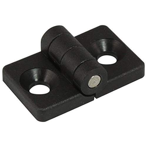 10 x MINI Kunststoffscharnier, Typ I, 20 x 16 mm, Nut 5, schwarz, nicht aushängbar von 3D24