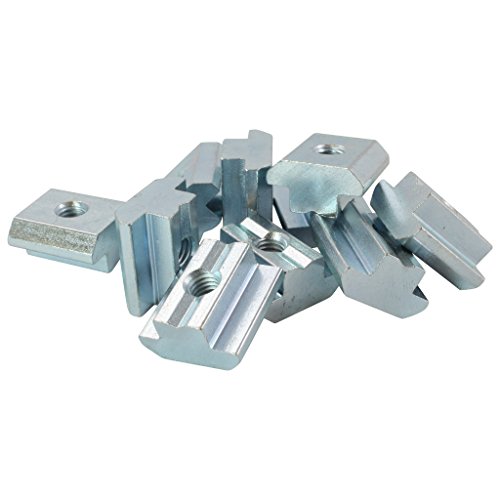 100x Nutenstein Nut 10 - Typ B - M8 mit Steg, schwer, Stahl verzinkt von 3D24