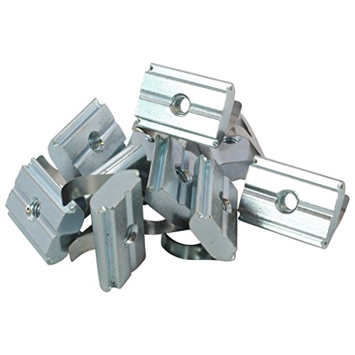 100x Nutenstein einschwenkbar Nut 10 - Typ B - M5 mit Steg, Federblech, Stahl von 3D24