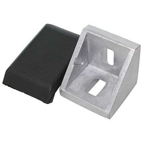 Set Winkel, 30mm, für M6, Nut 6, Alu-Druckguss, blank und Abdeckkappe von 3D24