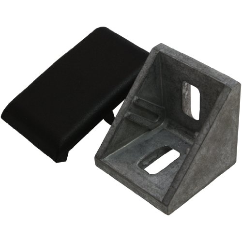 Set Winkel und Abdeckkappe 30, 28x28x28 mm M6 Nut 8 Zink blank von 3D24