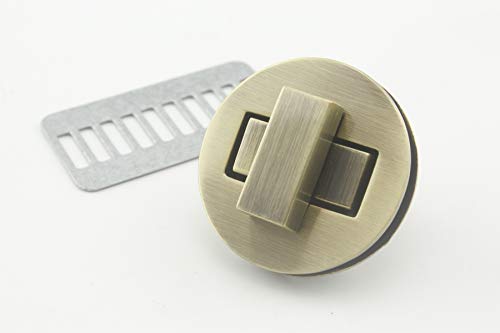 Antibronze, 3,3 cm, runde Form, Zinklegierung, Drehverschluss, Geldbörsenschloss für Handtaschen, Geldbörsen, Taschen, 1 Set pro Packung N42 von 3DANCraftit
