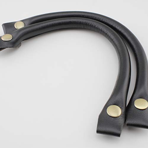 CF44 Griffe aus Kunstleder, 30 cm, Handtaschengriff für Taschenherstellung, Geldbörsenherstellung, Griffersatz, Befestigung durch Druckknopf, ein Paar (2 Stück) pro Los, Schwarz von 3DANCraftit