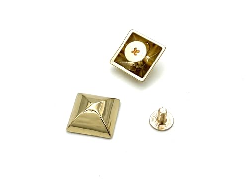 Goldene, 15 mm x 8 mm große Eisen-Pyramidennieten, Geldbörsen-Nieten, Nieten, Nieten, Nieten, Lederniete für Taschen, Ersatz, Kleidung, Schuhe, 20 Sets pro Charge AC51B von 3DANCraftit