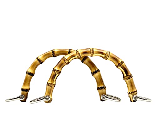 Griffe aus Bambus, Handtaschen-Griffe zur Herstellung von Handtaschen, Geldbörsen, Taschen, als Ersatzgriff, rund und U-förmig, ein Paar (2 Stück) 12,5 cm U-Form von 3DANCraftit