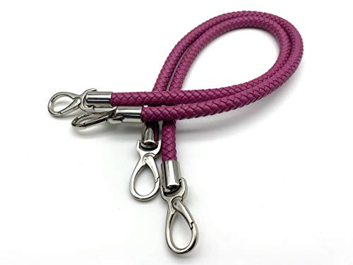 Handtaschengriff aus Kunstleder gehäkelt 63,5 cm mit Haken für Handtaschen Ersatz 2 Stück pro Charge (mattes Violett -Hardware) von 3DANCraftit