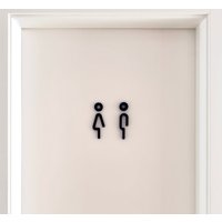 Toilettenschild Wc Damen Herren 3D Druck Badezimmer Türschild Modern Minimalistisch Geschenkidee Wanddeko Schild Zum Ankleben von 3DChickenStudio