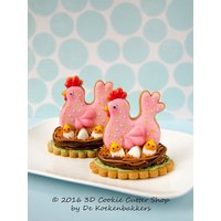 Ausstechform Huhn Nr. 1 | + Mikro-Eierausstecher | Fondant-Ausstechformen Ton-Ausstechformen Ostergeschenk Osterleckerei von 3DCookieCutterShop