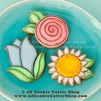 Frühlingsblumen-Trio-Ausstechformen-Set von 3DCookieCutterShop