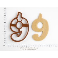 Geburtstagskerze Zahl Neun Ausstecher Geburtstagskerze Zahl Neun Ausstecher von 3DCookieCutterShop