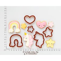 Mini-Einhorn-Ausstechformen-Set | Keks-, Fondant - Und Tonausstecher Keksausstecher Importstück von 3DCookieCutterShop