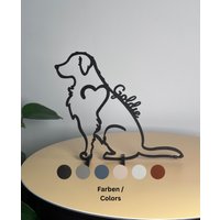 Personalisierter Golden Retriever Hund in Line Art Gezeichnet 3D Produziert - Modernes Kunstwerk Für Goldie Besitzer Aus Bio Kunststoff Personalisierter Golden Retriever Hund in Line Art Gezeichnet 3D Produziert - Modernes Kunstwerk Für Goldie Besitzer Aus Bio Kunststoff von 3DDesign4HOME