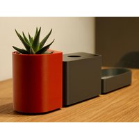 Triotidy Organizer Kompaktes 3-In-1 Set - Blumentopf, Aufbewahrungsbox & Schlüsselablage Modern Und Funktionell von 3DDesignByChris