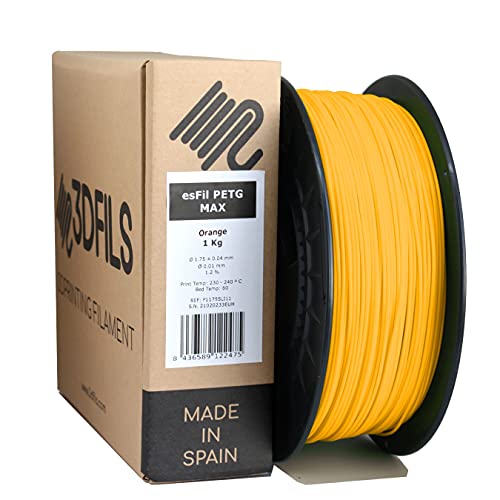 3DFILS - PETG Filament Orange für 3D-Drucker (1,75 mm / 1 kg, orange) von 3DFILS