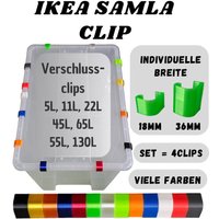 Ikea Samla Box Clip Verschlussclip Set 4 Stück - Viele Farben Individuelle Breite Alle Größen Verfügbar von 3DFormfabrik