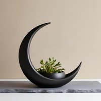 Dekorative Mondsichel Mit Integriertem Blumentopf - Stilvolle Pflanzen-Deko Aus Mattem Pla Dekorative Mondsichel Mit Integriertem Blumentopf - Stilvolle Pflanzen-Deko Aus Mattem Pla von 3DGeschenkeJM