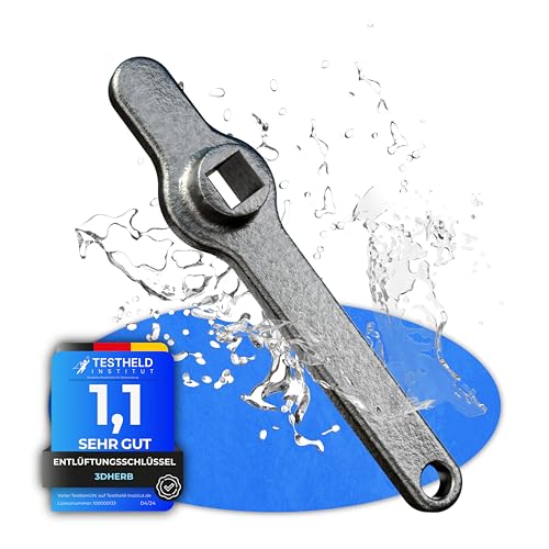 3DHerb Entlüftungsschlüssel, Edelstahl Heizungsschlüssel, Heizkörper Entlüftungsgriff, Vierkantschlüssel, Heizung entlüften, aus hochwertigem Edelstahl - DAS ORIGINAL - von 3DHerb