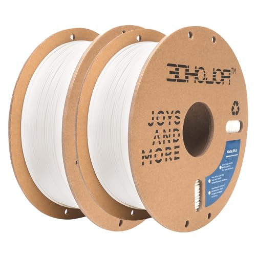 3DHoJor Matte PLA Filament Cremeweiß 2KG, Matte Oberfläche 3D Drucker Filament, Mattierte Textur, Maßgenauigkeit +/- 0.02mm, für die meisten FDM 3D Drucker(1KG/Spule *2) von 3DHoJor