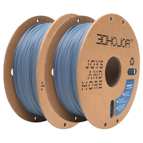 3DHoJor Matte PLA Filament Dunkelgrau 2KG, Matte Oberfläche 3D Drucker Filament, Mattierte Textur, Maßgenauigkeit +/- 0.02mm, für die meisten FDM 3D Drucker(1KG/Spule *2) von 3DHoJor