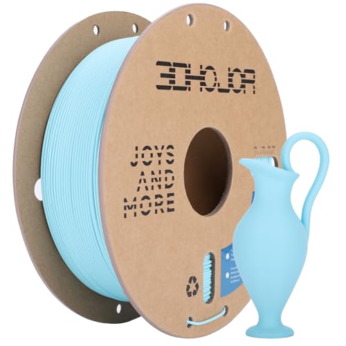 3DHoJor Matte PLA Filament Hell Blau 1KG, Matte Oberfläche 3D Drucker Filament, Mattierte Textur, Maßgenauigkeit +/- 0.02mm, für die meisten FDM 3D Drucker von 3DHoJor