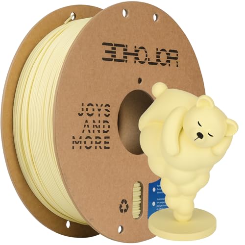 3DHoJor Matte PLA Filament Mandelgelb 1KG, Matte Oberfläche 3D Drucker Filament, Mattierte Textur, Maßgenauigkeit +/- 0.02mm, für die meisten FDM 3D Drucker von 3DHoJor