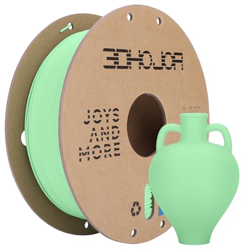 3DHoJor Matte PLA Filament Mintgrün 1KG, Matte Oberfläche 3D Drucker Filament, Mattierte Textur, Maßgenauigkeit +/- 0.02mm, für die meisten FDM 3D Drucker von 3DHoJor