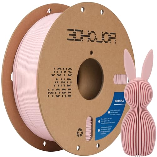 3DHoJor Matte PLA Filament Pfirsich Rosa 1KG, Matte Oberfläche 3D Drucker Filament, Mattierte Textur, Maßgenauigkeit +/- 0.02mm, für die meisten FDM 3D Drucker von 3DHoJor