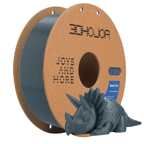 3DHoJor PLA Filament 1.75mm Grau 1KG, 3D Drucker Filament Maßgenauigkeit +/- 0,02 mm, Filament 3d Druckmaterialien, Super Speedy PLA Filament für 3D Drucker von 3DHoJor