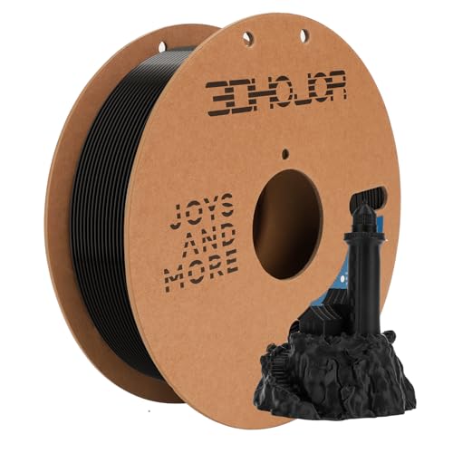 3DHoJor PLA Filament 1.75mm Schwarz 1KG, 3D Drucker Filament Maßgenauigkeit +/- 0,02 mm, Filament 3d Druckmaterialien, Super Speedy PLA Filament für 3D Drucker von 3DHoJor