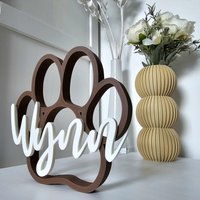 Hundepfote Mit Namen - Personalisierbar Farben Der Pfote Und Des Namens Frei Wählbar Geschenk Für Hundebesitzer 3D-Gedruckt Aus Pla von 3DLetterLoft