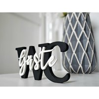 Türschild Gäste Wc - Freie Farbwahl 3D Druck Aus Pla von 3DLetterLoft