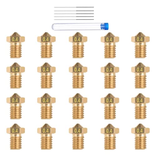3DMAN 20 PCS V6 Nozzles 0.4mm Brass + 5 PCS 0.4mm Cleaning Needles for E3D Hotend 1.75mm Filament 3D Printer 3DMAN 20 PCS V6 Nozzles 0.4mm Brass + 5 PCS 0.4mm Cleaning Needles for E3D Hotend 1.75mm Filament 3D Printer von 3Dman
