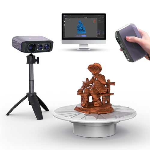 3D-Scanner für 3D-Druck, Handheld-3D-Modellscanner mit 0,05 mm hoher Detailpräzision, 10 FPS Scangeschwindigkeit, Anti-Shake-Objektiv, kompatibel mit Windows/MacOS, 3DMakerpro Moose Lite Premium von 3DMakerpro