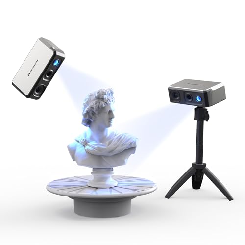 3DMakerpro Seal 3D-Scanner, tragbarer 3D-Scanner mit 0,01 mm Genauigkeit, 24-Bit-Farbkamera, verwacklungssicheren optischen Linsen, 10 FPS Scangeschwindigkeit, Mini-3D-Scanner - Premium-Paket von 3DMakerpro