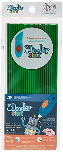 3DOODLER 62119 3DS-ECO07-GREEN-24 Spring Green Filament-Paket Elastic 1.75mm 27g Gruen 24St, Beige von 3Doodler