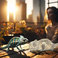 Chameleon Skulptur, Vielseitige Arbeitsplatten Und Fensterbank Deko, Deko Ideen, Tierkunst, Einzigartiges Geschenk Für Mann Frau von 3DOfficeAT