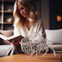 Dekorative Büffelskulptur Im Modernen Stil | Edle Raumdeko Für Bad Und Wohnzimmer Geschenkidee Kunst - Designliebhaber von 3DOfficeAT