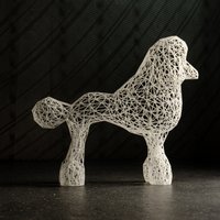 Draht Pudel Skulptur Crème De La Der Hunde-Deko, Ideal Für Couchtisch Und Vitrine, Geschenke Hundeliebhaber von 3DOfficeAT