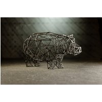 Nilpferd Deko Skulptur Modern, Perfektes Geschenk Und Wohnraum Highlight, Modernes & Einzigartiges Gitterdesign, Wichtel Idee von 3DOfficeAT