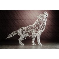 Wolf Figur 3D - Dekofigur Für Echte Naturfans Mit Stil Im Gitterdesign von 3DOfficeAT
