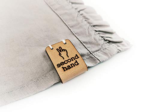Second hand Refurbished | Folding Handgefertigte Lederetiketten A1 | 15 Stück | Exklusive gravierte echte italienische Leder-Tags | Handmade leather labels tags von 3DP