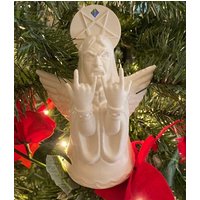 Christbaumschmuck in Form Eines Heavy Metal Engels Der Hörner Macht von 3DPlasticJewels