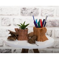 3D Gedruckter Baumstumpf Pflanzgefäß Schreibtisch Stifte - & Pinselhalter von 3DPrintBase