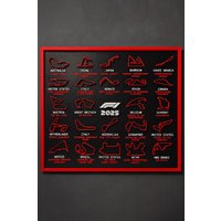 Formel 1 Kalender 2025 Wanddeko F1 Rennstrecken Circuit Design Motorsport Fan von 3DPrintablesDX